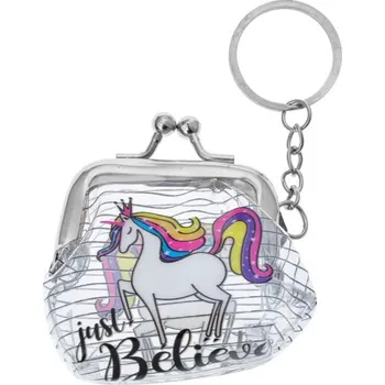 Peněženka Malá průhledná peněženka s jednorožcem - 6*8 cm