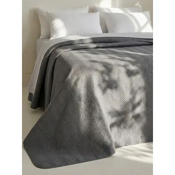 Přehoz na lůžko Sinsay - Prošívaný přehoz na postel - šedá - 5056T-90X - 5056T-90X-ONE