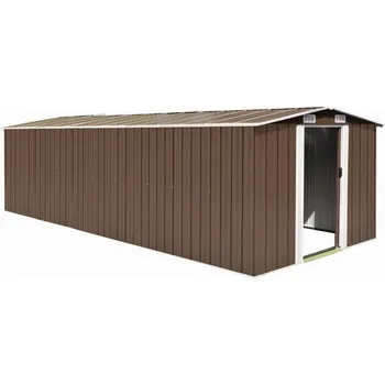 Zahradní domek Zahradní domek 257 x 580 x 181 cm kovový hnědý - 8718475622147