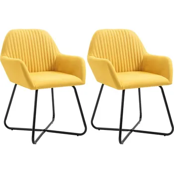 Jídelní židle Jídelní židle 2 ks žluté textil - 8719883607641
