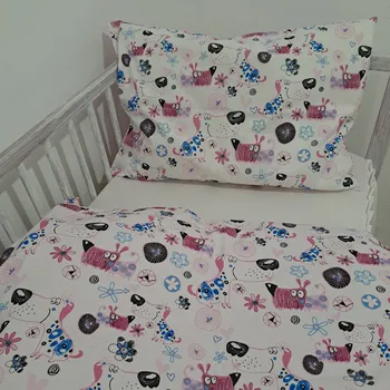 Povlečení Pro útulný domov Povlečení do postýlky Pejsek růžový ROZMĚR: 35 x 55 + 110 x 125 cm - Ikea rozměr
