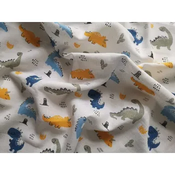 Plena Látková Bambusová tetra plena PREM s potiskem Dinosaurus 60% Bavlna, 40% Bambus, 70/70 cm