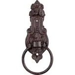 Hnědo černé litinové klepadlo na dveře - 10x3x22 cm