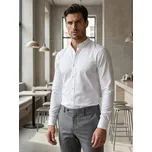 Dstreet Nadčasová bílá pánská košile se stojáčkem