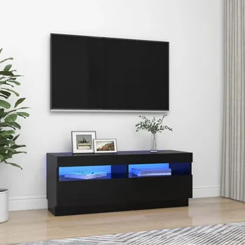 Televizní stolek TV skříňka s LED osvětlením černá 100 x 35 x 40 cm - 8720286218655