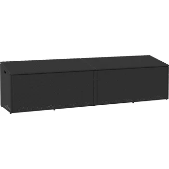 Zahradní úložný box Zahradní úložný box černý 220x50x58 cm polyratan - 8721158667076