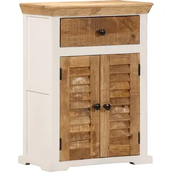 Příborník do zásuvky Příborník bílý a hnědý 55 x 30 x 73 cm masivní hrubý mangovník - 8721102692901