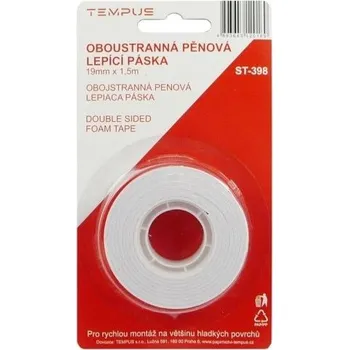 Lepicí páska Lepící páska oboustr. 19 x 1,5 pěnová bílá 398