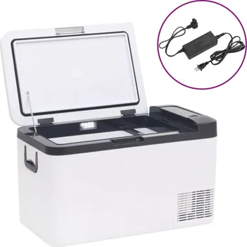 Chladicí box s rukojetí a adaptérem černý a bílý 25 l PP a PE - 8720845736330