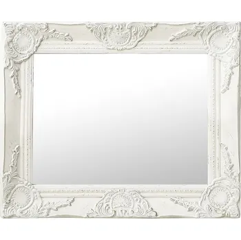 Zrcadlo Nástěnné zrcadlo barokní styl 50 x 40 cm bílé - 8720286009260