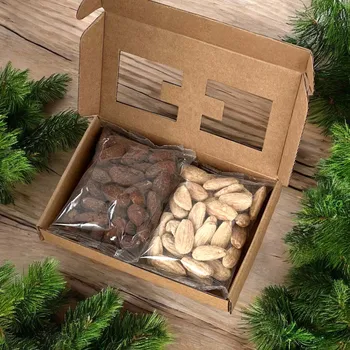 Dárkový potravinový koš Nutworld.cz Firemní dárek ořechový neutrální 2x50 s vlastním logem