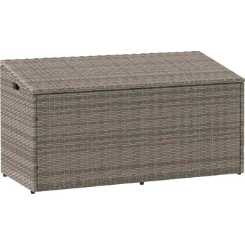 Zahradní úložný box Zahradní úložný box šedý 110 x 50 x 58 cm polyratan - 8721158667045