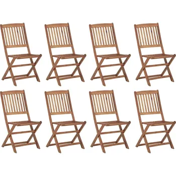 Skládací venkovní židle 8 ks masivní akáciové dřevo - 8720286460948