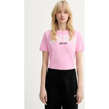 Pánské tričko Bavlněné tričko Just Cavalli 80PAHT12.CJ500 růžová 30X, vel. S