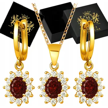 Souprava šperků Stříbrná sada šperků 925 Náušnice , náhrdelník s řetízkem Gravírování