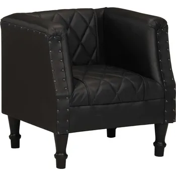 Křeslo Klubové křeslo černé pravá kozí kůže - 8719883827162
