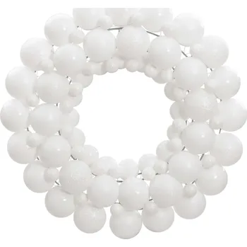 Vánoční dekorace Vánoční věnec bílý 45 cm polystyren - 8720845408282