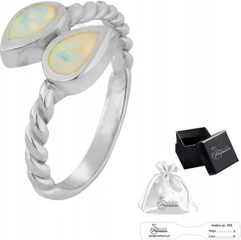Prsten Stříbrný Prstýnek ryzost 925 s Bílým Opálem jako Dárek pro ni | vel. 17