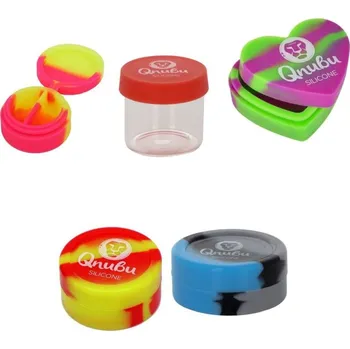 Dóza na potraviny Qnubu Silicone Set, sada silikonových pouzder a skleněných dóz na extrakty