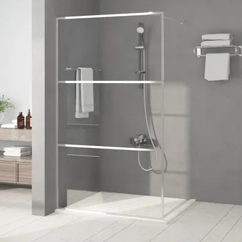 Sprchová zástěna walk-in stříbrná 115 x 195 cm čiré ESG sklo - 8720287052159
