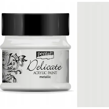 Vodová barva Pentart stříbrná akrylová Barva 50 ml metalický efekt