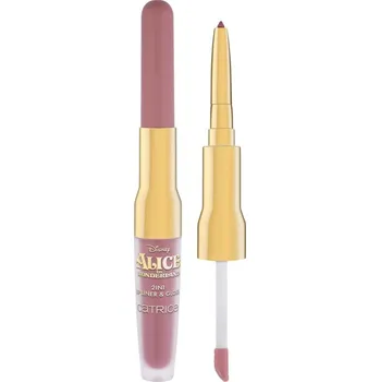 Přípravek na rty Catrice Disney Alice in Wonderland rtěnka a konturovací tužka na rty 2 v 1 odstín C01 How Curious 1.77 g