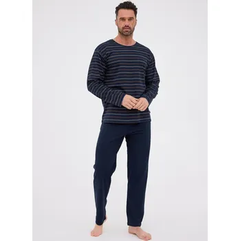 Pánské pyžamo Pyžamo Cornette Various 138/54 délka/r 3XL-5XL pánské tmavě modrá 5XL