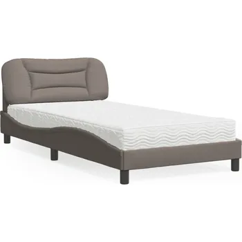 Postel Postel s matrací Hvar taupe 100 x 200 cm textil - 8721012350007