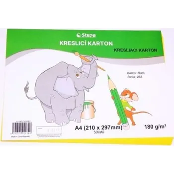 Karton Karton kreslící A4/50ks žlutý 180g / ks