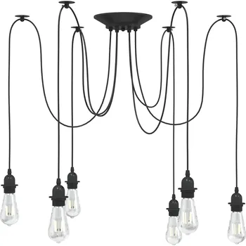 Závěsné svítidlo se 6 držáků lamp E27 černé metal - 8721158577771