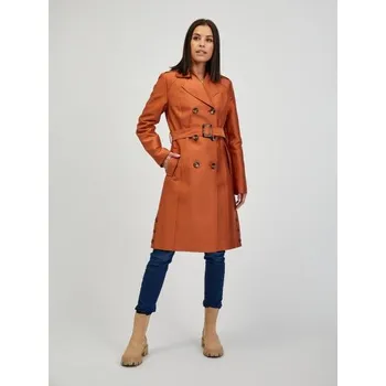 Dámský kabát Hnědý dámský trenčkot