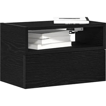 Noční stolek Nástěnný noční stolek černý 45x26x28,5 cm - 8721158574770