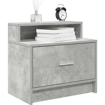 Noční stolek Noční stolek se zásuvkou betonově šedá 51x31x47 cm - 8721158575531
