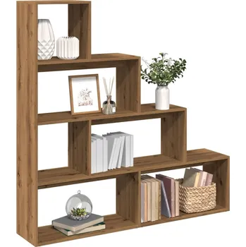 Knihovna Knihovna/dělící stěna 4patrová dub artisan 143,5x29x143,5 cm - 8721158500434