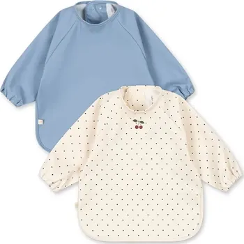 Bryndák Dětský bryndáček Konges Sløjd 2 PACK DINNER BIB WITH SLEEVES 2-pack KS104583.PPY2 modrá 55X, vel. 18-36 měsíců