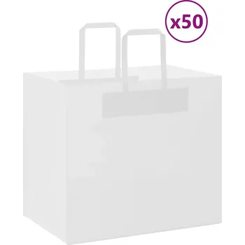 Dárková taška Papírové tašky 50 ks s uchy bílé 32x22x28 cm - 8721158517784