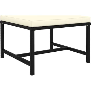 Zahradní pohovka Dílčí podnožka s poduškou černá polyratan - 8720286166789