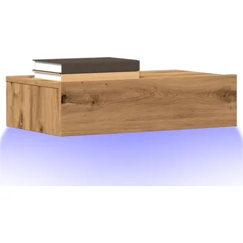 Televizní stolek TV skříňka s LED osvětlením dub artisan 60 x 35 x 15,5 cm - 8721158555342