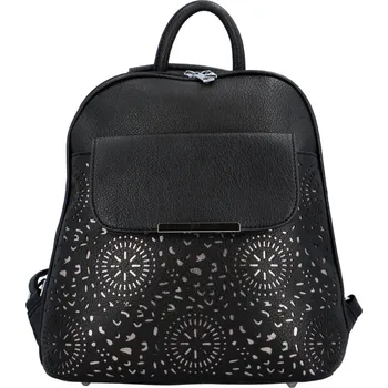 Městský batoh Módní dámský koženkový batůžek Kordon, černá