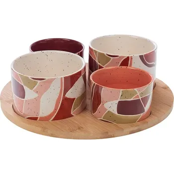 Sada servírovacích misek s podšálkem home & lifestyle 7 x 30 cm 165983 vícebarevná MLC