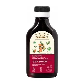 Vlasová regenerace Olej na vlasy pro poškozené vlasy s arganovým olejem a lopuchovým extraktem, Green Pharmacy 100 ml