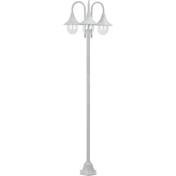 Venkovní osvětlení Zahradní sloupová lampa 3 ramena E27 220 cm hliník bílá - 8718475610472