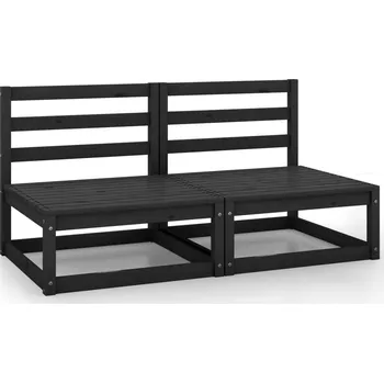 Zahradní sestava Zahradní středové pohovky 2 ks černé masivní borové dřevo - 8720286355022