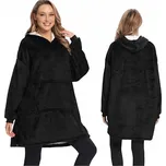 JML Oboustranná plyšová mikina s kapucí Hoodie černá