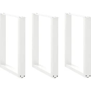 Jídelní stůl Nohy k jídelnímu stolu ve tvaru U, 3 ks, bílé, 70 x (72-73) cm, ocel - 8721158311405