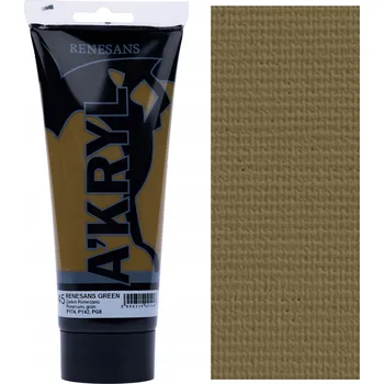 Vodová barva Barva akrylová barva Renesans A'kryl 200 ml. ZELEŇ RENESANS č.