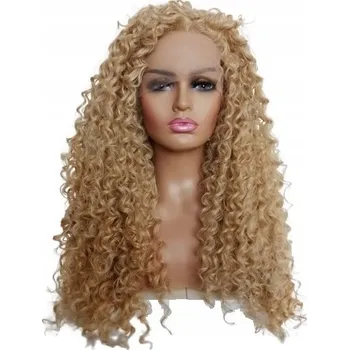 Paruka Paruka LACE FRONT blond kudrny vlny afro + čepice