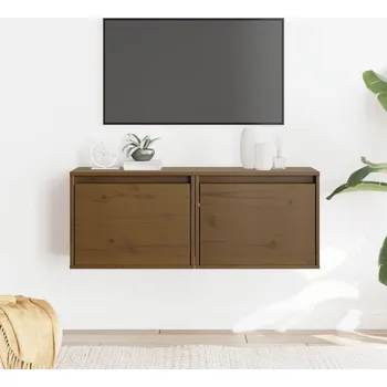 police Nástěnné skříňky 2 ks medově hnědé 45x30x35 cm masivní borovice - 8720286840344