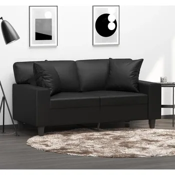 Polštář Dekorační polštáře 2 ks černé 40 x 40 cm umělá kůže - 8720287187820