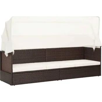 Zahradní sestava Zahradní pohovka s baldachýnem polyratan hnědá - 8719883868639